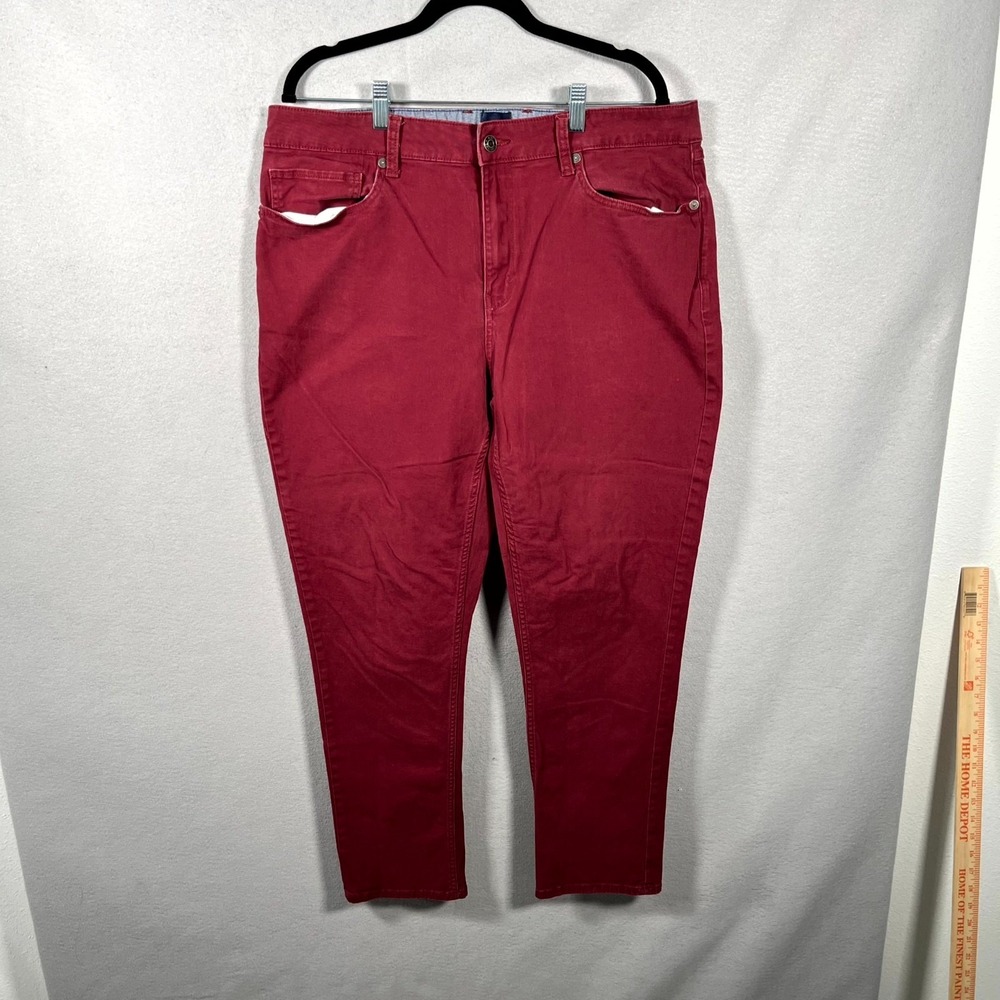Gap Jeans Mens 38 Maroon Denim Medium Wash Everyday Wear Straight Leg Classic